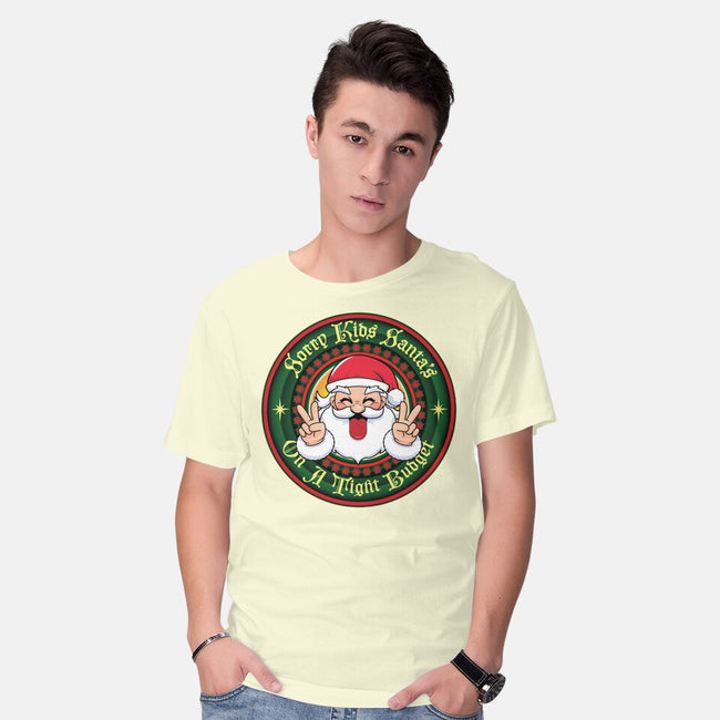 Santa's On A Tight Budget-Mens-Basic-Tee-Whimsical Thinker