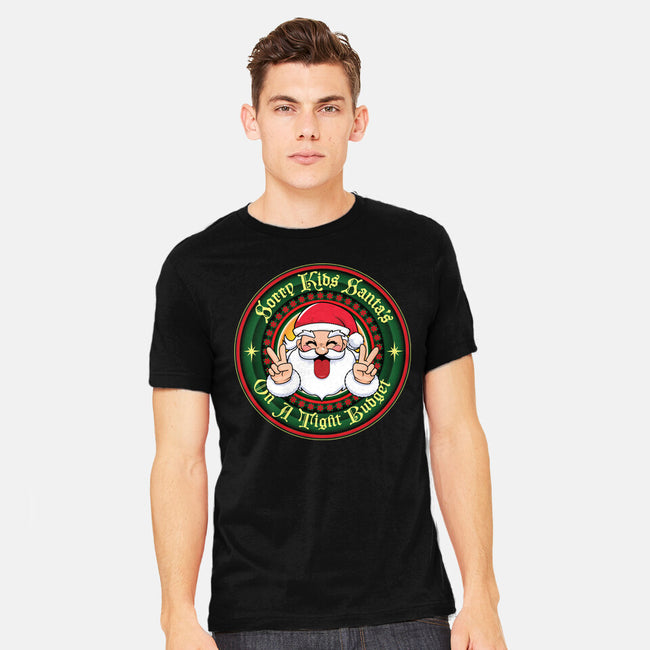 Santa's On A Tight Budget-Mens-Heavyweight-Tee-Whimsical Thinker