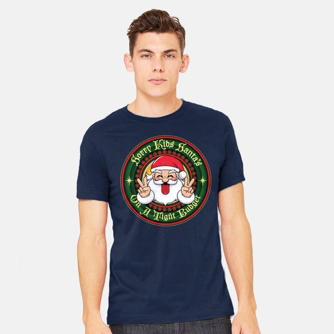 Santa's On A Tight Budget-Mens-Heavyweight-Tee-Whimsical Thinker