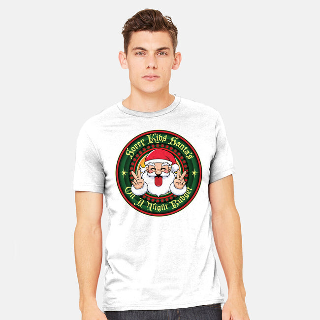 Santa's On A Tight Budget-Mens-Heavyweight-Tee-Whimsical Thinker