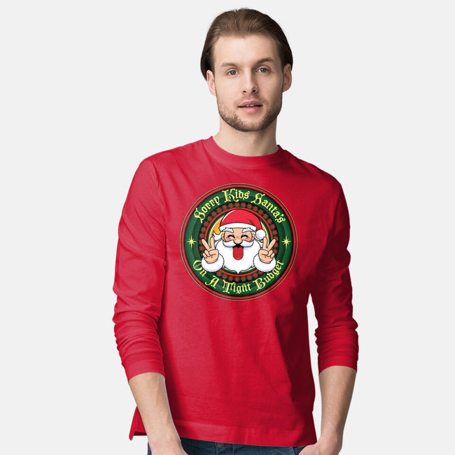 Santa's On A Tight Budget-Mens-Long Sleeved-Tee-Whimsical Thinker