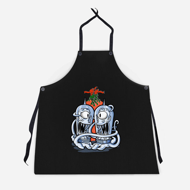 Under The Mistletoe-Unisex-Kitchen-Apron-palmstreet