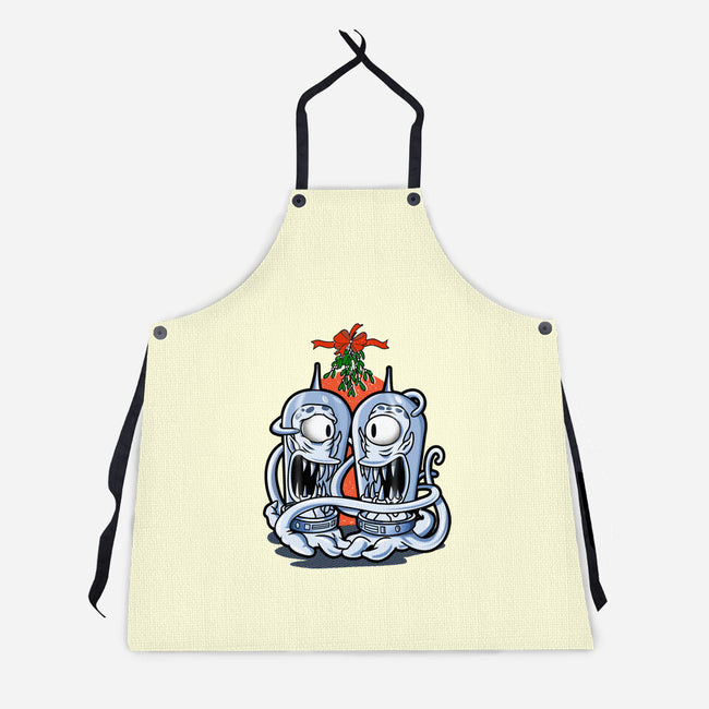 Under The Mistletoe-Unisex-Kitchen-Apron-palmstreet