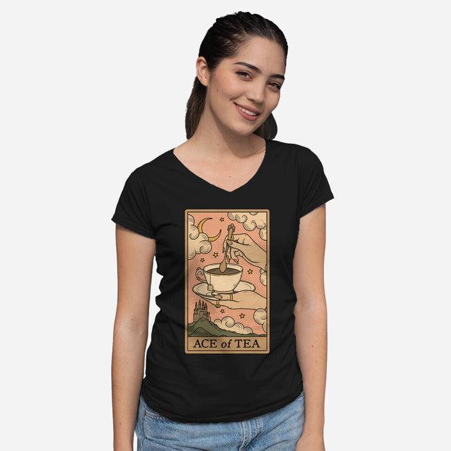 Ace Of Tea-Womens-V-Neck-Tee-Thiago Correa