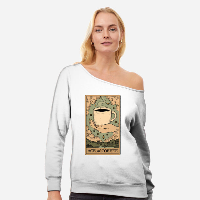 Ace Of Coffee-Womens-Off Shoulder-Sweatshirt-Thiago Correa