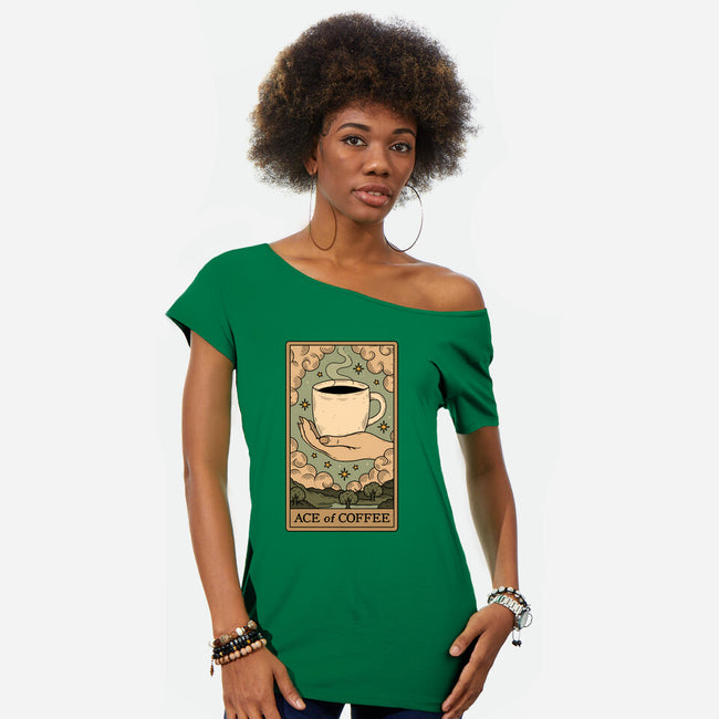 Ace Of Coffee-Womens-Off Shoulder-Tee-Thiago Correa