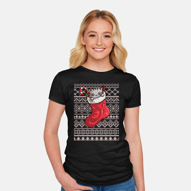 Adorable Ugly Sweater-Womens-Fitted-Tee-Wenceslao A Romero