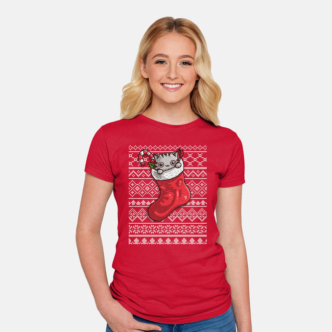 Adorable Ugly Sweater-Womens-Fitted-Tee-Wenceslao A Romero