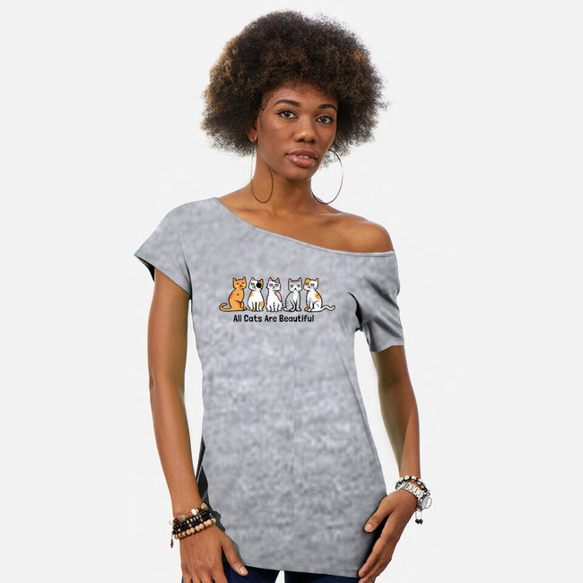 All Cats Are Beautiful-Womens-Off Shoulder-Tee-anarist