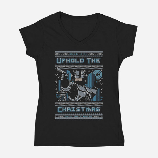 A Very Lawful Christmas-Womens-V-Neck-Tee-Arinesart