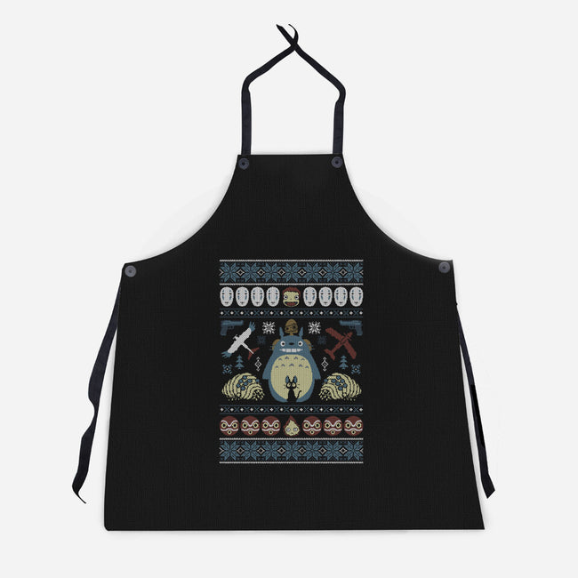 A Very Ghibli Christmas-Unisex-Kitchen-Apron-Arinesart