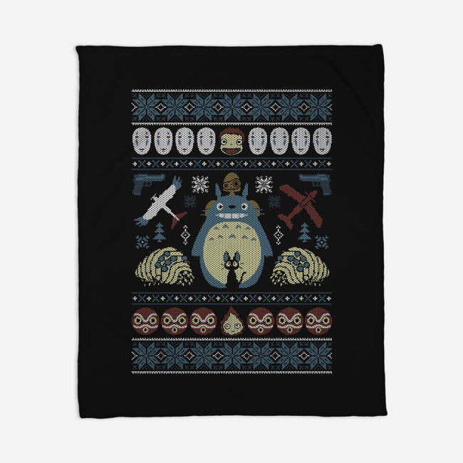 A Very Ghibli Christmas-None-Fleece-Blanket-Arinesart