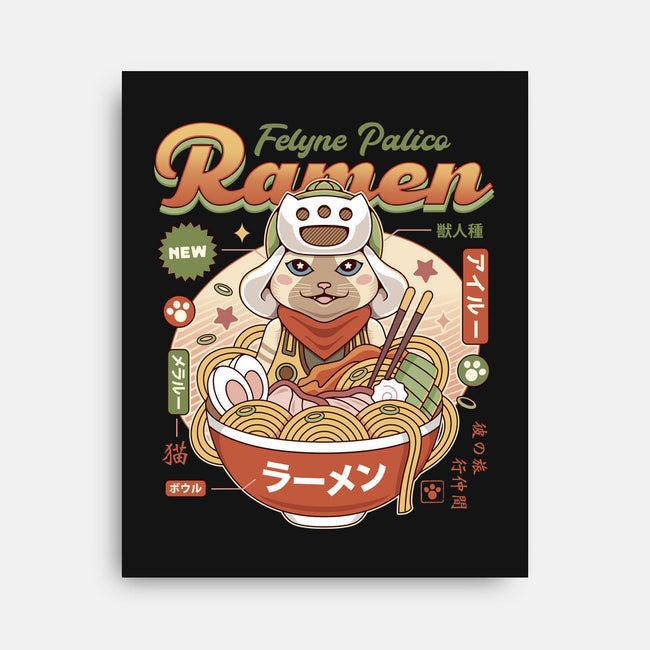 Felyne Palico Ramen-None-Stretched-Canvas-LAGELANTEE