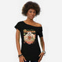 Felyne Palico Ramen-Womens-Off Shoulder-Tee-LAGELANTEE