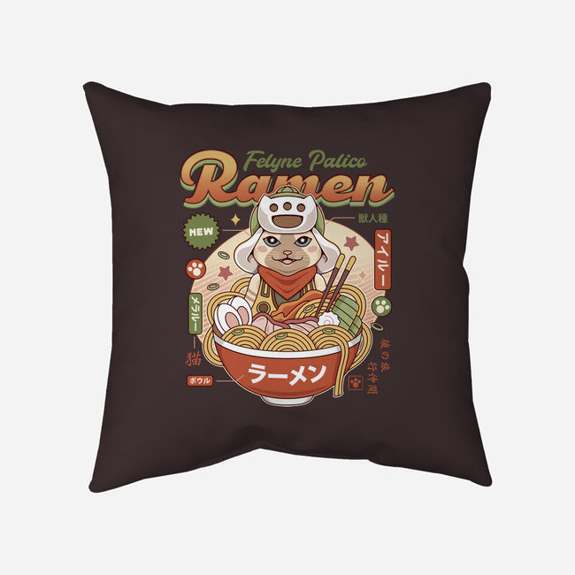 Felyne Palico Ramen-None-Removable Cover w Insert-Throw Pillow-LAGELANTEE