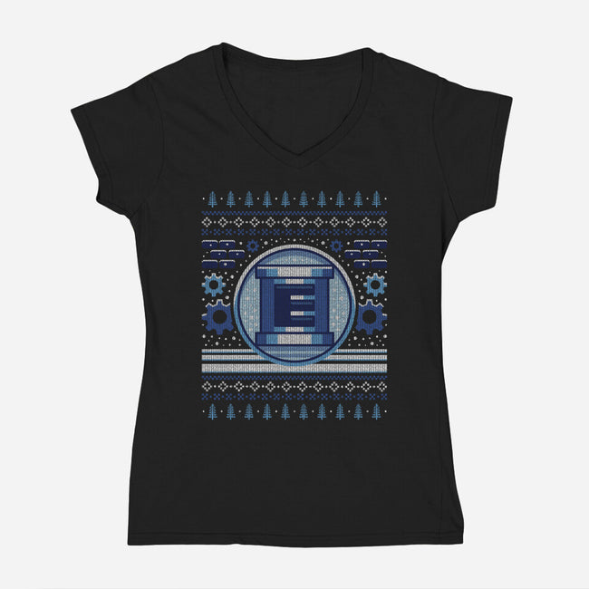 E Tank Ugly Sweater-Womens-V-Neck-Tee-LAGELANTEE