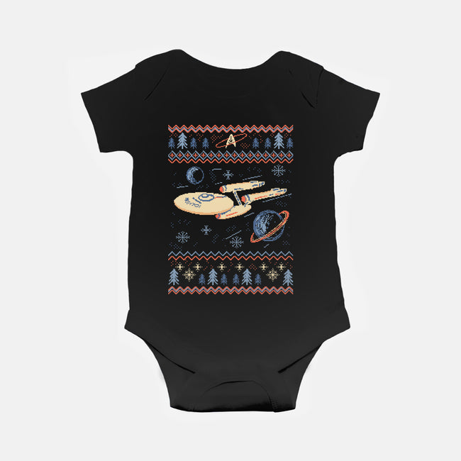 Space Night Xmas-Baby-Basic-Onesie-marsdkart