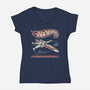 Hot Wings Rebel-Womens-V-Neck-Tee-NMdesign