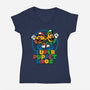 Puppet Bros Game-Womens-V-Neck-Tee-Studio Mootant