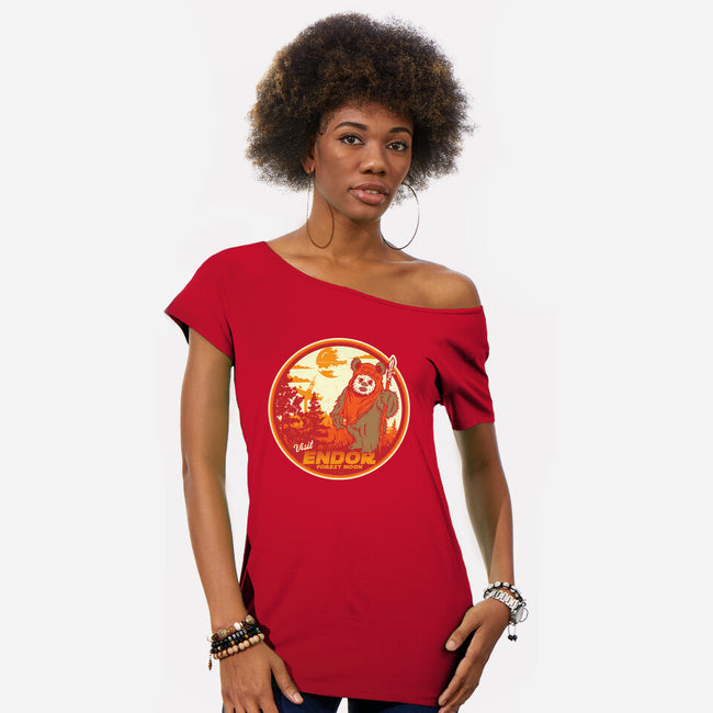 Visit The Forest Moon-Womens-Off Shoulder-Tee-CarloJ1956