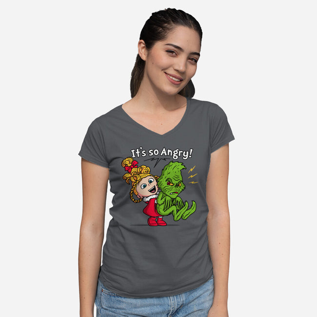 It's So Angry-Womens-V-Neck-Tee-Raffiti