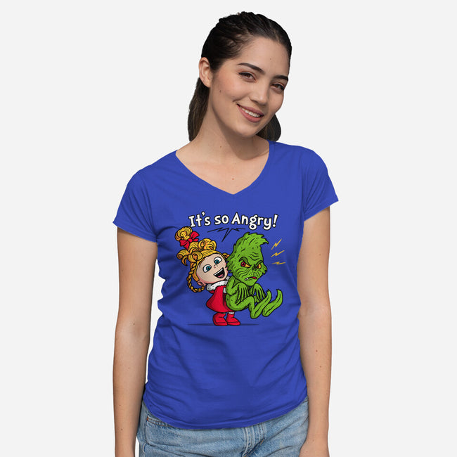 It's So Angry-Womens-V-Neck-Tee-Raffiti