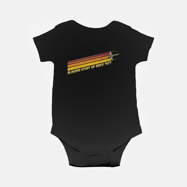 Blowing Stuff Up Since 1977-Baby-Basic-Onesie-kg07