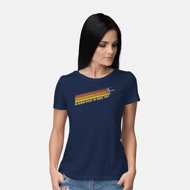 Blowing Stuff Up Since 1977-Womens-Basic-Tee-kg07