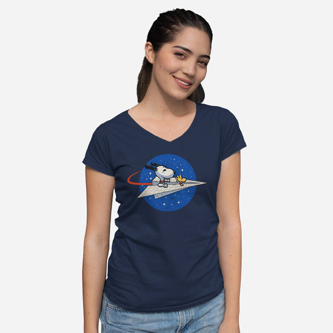 Space Voyager-Womens-V-Neck-Tee-erion_designs