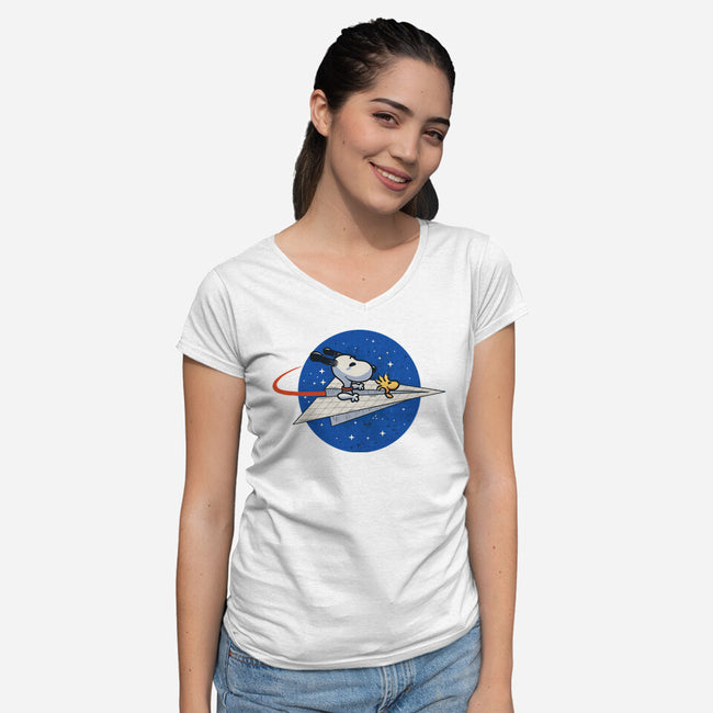 Space Voyager-Womens-V-Neck-Tee-erion_designs