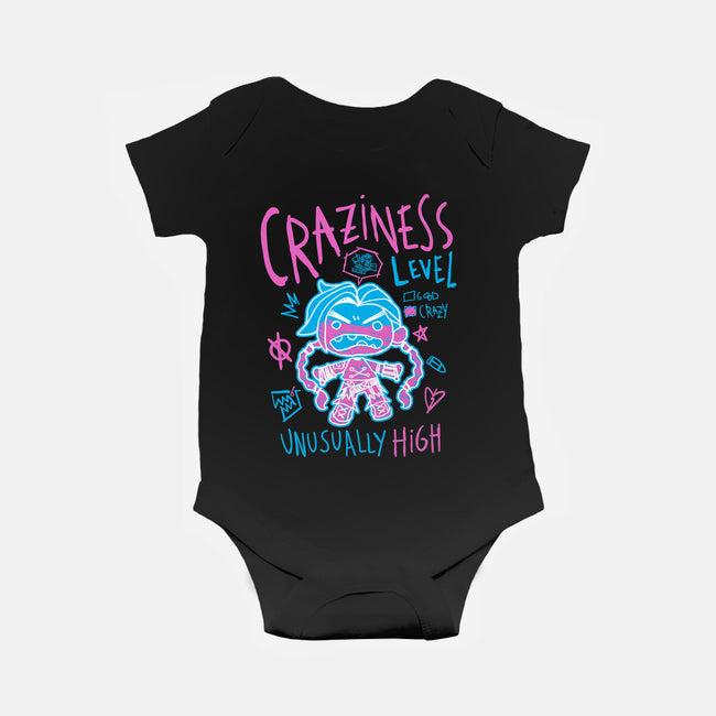 Craziness Level-Baby-Basic-Onesie-demonigote