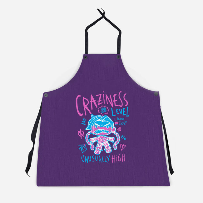 Craziness Level-Unisex-Kitchen-Apron-demonigote