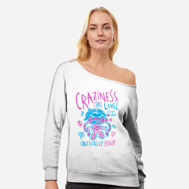 Craziness Level-Womens-Off Shoulder-Sweatshirt-demonigote