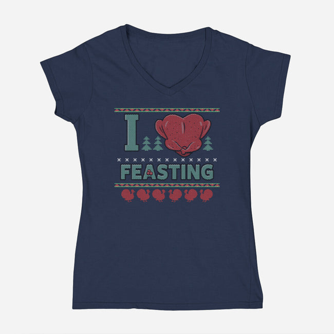 I Love Feasting-Womens-V-Neck-Tee-Boggs Nicolas