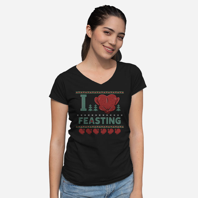 I Love Feasting-Womens-V-Neck-Tee-Boggs Nicolas