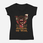 Animal Of War Game-Womens-V-Neck-Tee-Studio Mootant