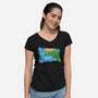 Disintegrating Pistol-Womens-V-Neck-Tee-DrMonekers