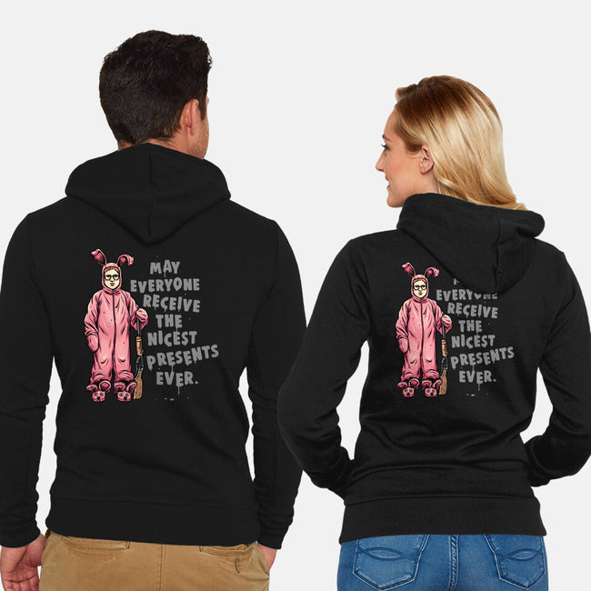 Deranged Bunny-Unisex-Zip-Up-Sweatshirt-glitchygorilla