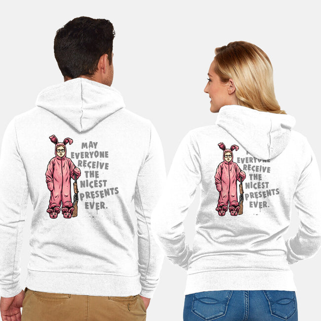 Deranged Bunny-Unisex-Zip-Up-Sweatshirt-glitchygorilla