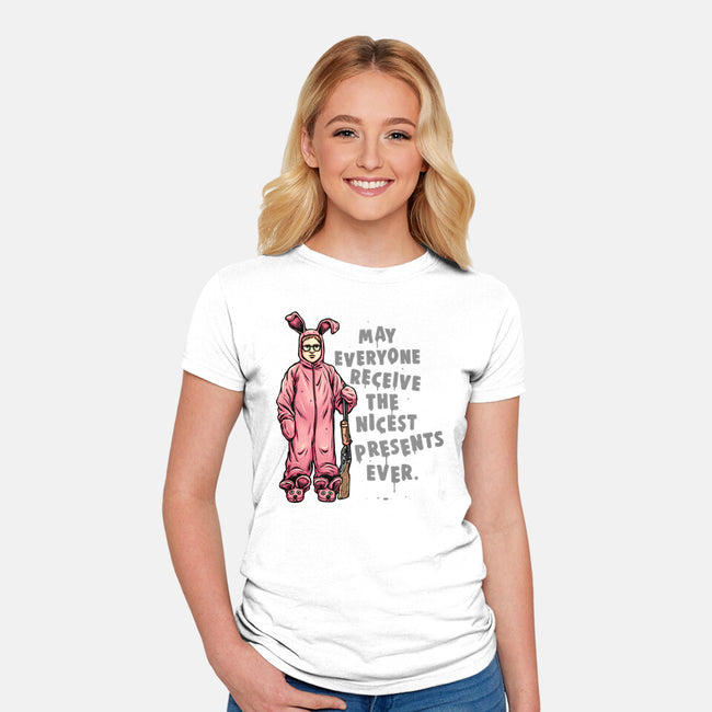 Deranged Bunny-Womens-Fitted-Tee-glitchygorilla