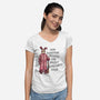 Deranged Bunny-Womens-V-Neck-Tee-glitchygorilla