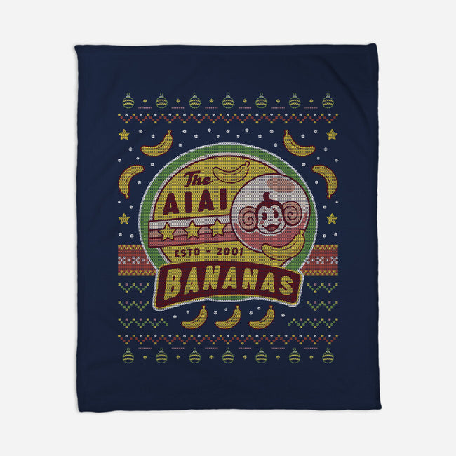 Aiai Bananas Ugly Sweater-None-Fleece-Blanket-LAGELANTEE