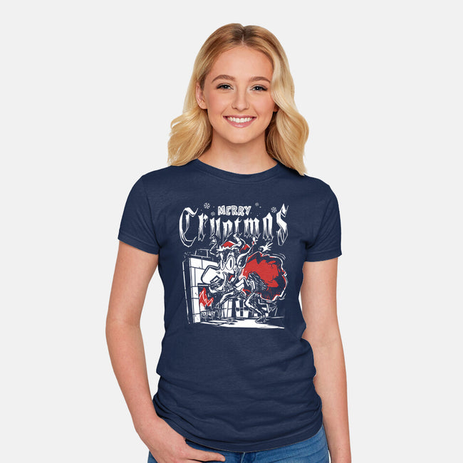 Merry Cryptmas Krampus-Womens-Fitted-Tee-estudiofitas