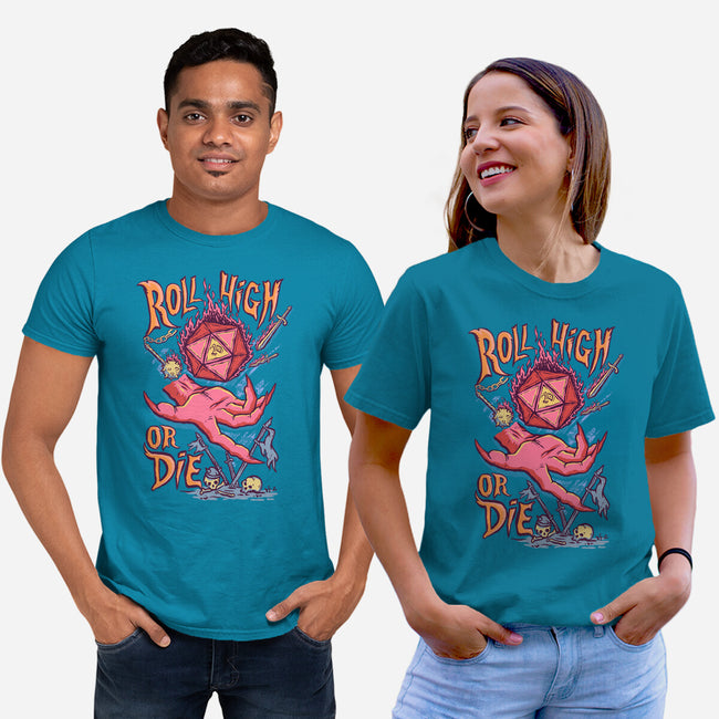 Roll High Or Die Evil-Unisex-Basic-Tee-marsdkart