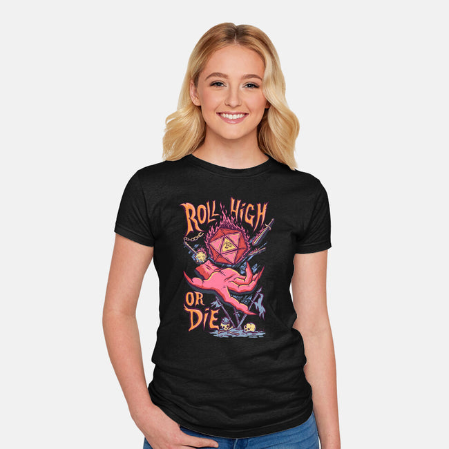 Roll High Or Die Evil-Womens-Fitted-Tee-marsdkart