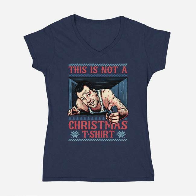 Not A Christmas Tshirt-Womens-V-Neck-Tee-glitchygorilla