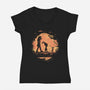 Friends In The Jungle-Womens-V-Neck-Tee-yumie