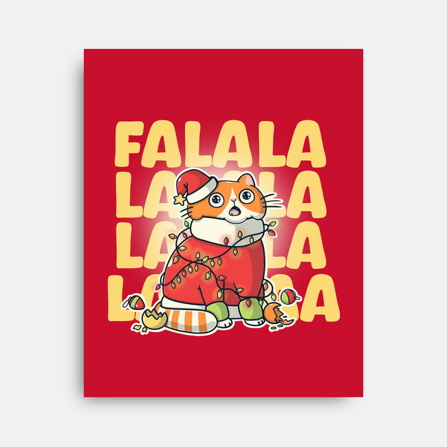 Meowy Falala Christmas-None-Stretched-Canvas-Freecheese