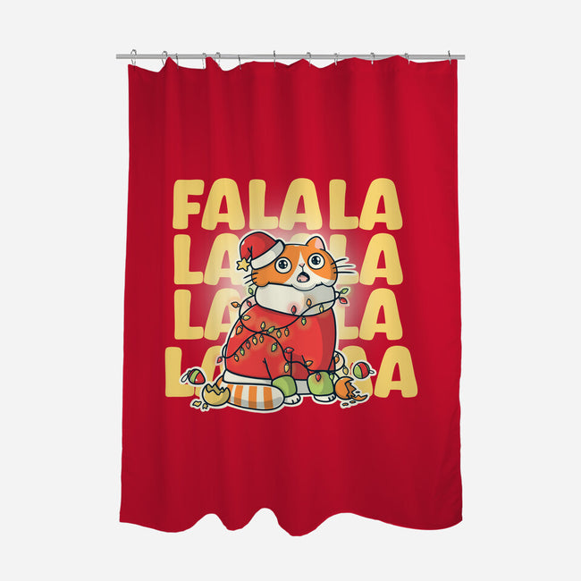 Meowy Falala Christmas-None-Polyester-Shower Curtain-Freecheese