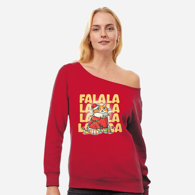 Meowy Falala Christmas-Womens-Off Shoulder-Sweatshirt-Freecheese